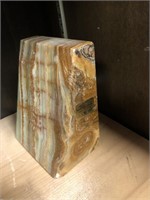 Natural green and brown stone bookend