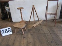 Wood Easels, Plant Stand & Stool