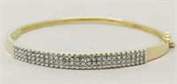 10KT YELLOW GOLD .90CT DIAMOND BANGLE