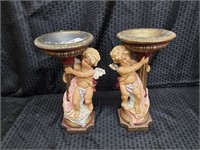Lot of two angel Candlestick Holders