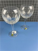 2X WATERFORD CRYSTAL WINE GLASSES LOVE GOBLETS