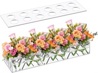 Rectangular Flowers Vases, Clear Acrylic