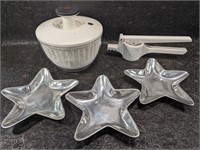 Potato Ricer, Salad Spinner, Aluminum Star Plates