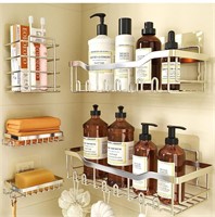 ($35) Coraje Adhesive Shower Caddy, 5-Pack