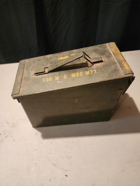 Vintage metal army ammo box