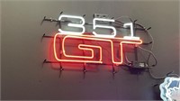 CUSTOM MADE 351 GT NEON SIGN APPROX 60CM WIDE
