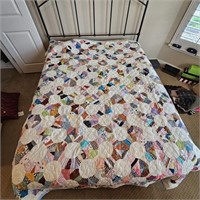Cute Patchwork Snowball Style Queen Size Quilt