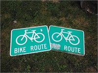 2 Bike Route Signs