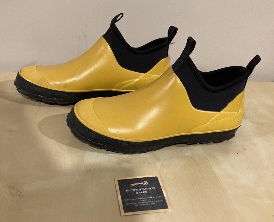 Steel Shank Yellow Rain Shoes Sz 10