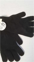 Black one-size black stretch touch screen gloves