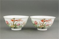 Pair Chinese Famille Rose Porcelain Bowl Guangxu