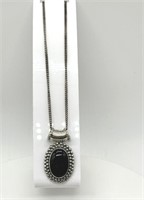 Sterling Silver Black Onyx Fancy Necklace