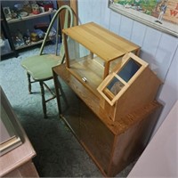 Cabinet, Diorama Boxes, Antique Wood Chair