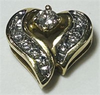 10KT YELLOW GOLD DIAMOND HEART PENDANT 1.70 GRS