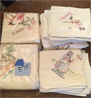 Embroidered towels-- days of the week