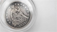 1857 Seated Half Dime Coin