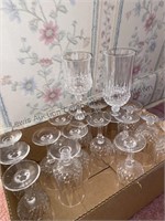 Box of stemware eight water goblets and  10 wine