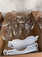 2 box lot stemware and more