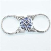 Sterling Silver Tanznaite & Blue Topaz Ring SJC