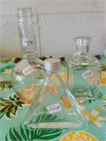 Collection of 3 Vintage Glass Bottles