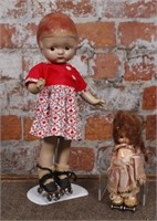 Antique dolls with roller skates,Effanbee Patsy