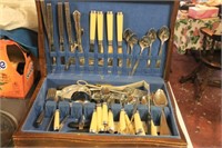 Vintage Silverware in Wood box