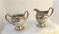 Wild Rose Sterling Creamer and Pitcher 1940's