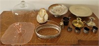 E - VINTAGE PLATTERS, CANDLE HOLDERS, DOME, MORE