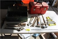 2 tool boxes, files, wrenches, etc