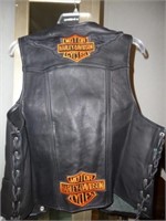 Harley Davidson Buffalo Leather Vest Size Large