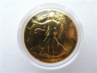 Gold Plated Walking Liberty Silver Half Dollar