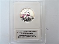 Silver Plated Native American Dollar