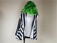 Female Beetlejuice Hair and Shirt Costume