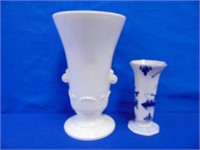 Milk Glass & Delft Vases