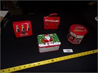 (3) Coca-Cola Tins + Christmas Tin