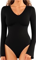 (Size: L) MANGOPOP Long Sleeve Bodysuit for Women