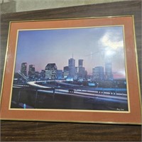 Philip Ebner VTG Houston Skyline Framed Print