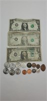 Assorted Bills and Coins