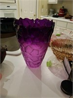 Shades of purple art glass vase