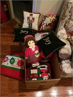 2 boxes full of Christmas pillows