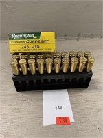 (20) Remington 243 Win Rifle Cartridges