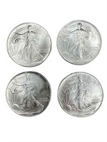 (4) 1994 American Eagle 1 oz. Silver dollars, UNC