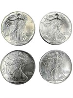 (4) 1994 American Eagle 1 oz. Silver dollars, UNC