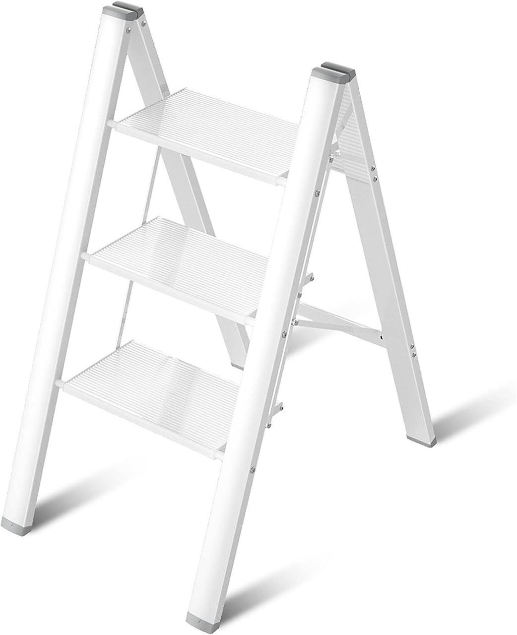 3 Step Ladder Aluminum Lightweight Folding