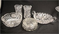Five cut crystal  decorative pieces