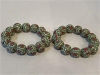 Another green flowered bracelets  lot of  2