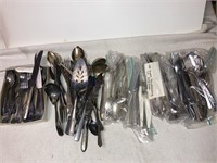 Large lot antique silverplate flatware & some