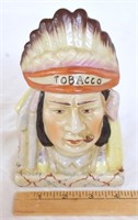 VINTAGE INDIAN CHIEF POCELAIN TOBACCO JAR
