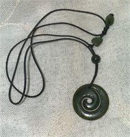 Celtic Spiral Pendant Hand Carved Jade Stone