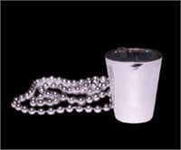 33" Shot Glass 24 Mardi Gras Beads- Silver